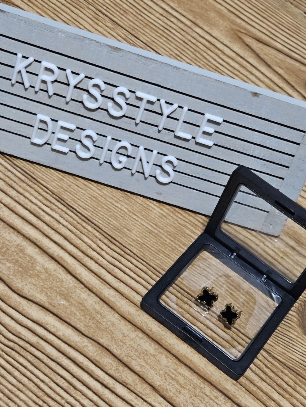 Black Clover Stud Earrings